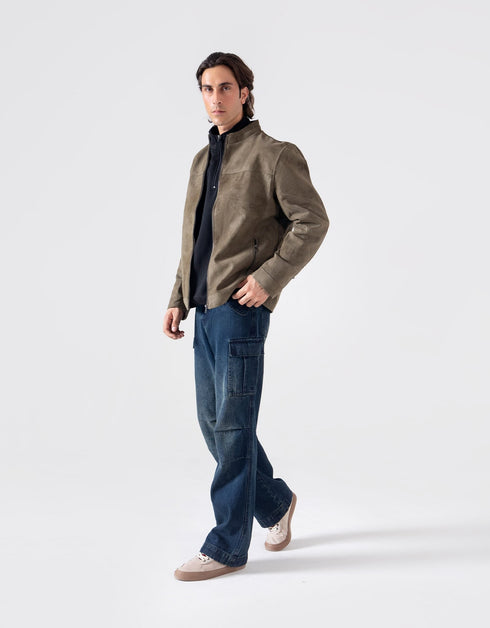 FAUX SUEDE BIKER JACKET